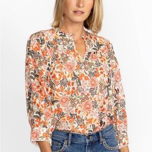 NWT Johnny Was VALENCIA CIRCLE YOKE BLOUSE XL Floral Lightweight Spring